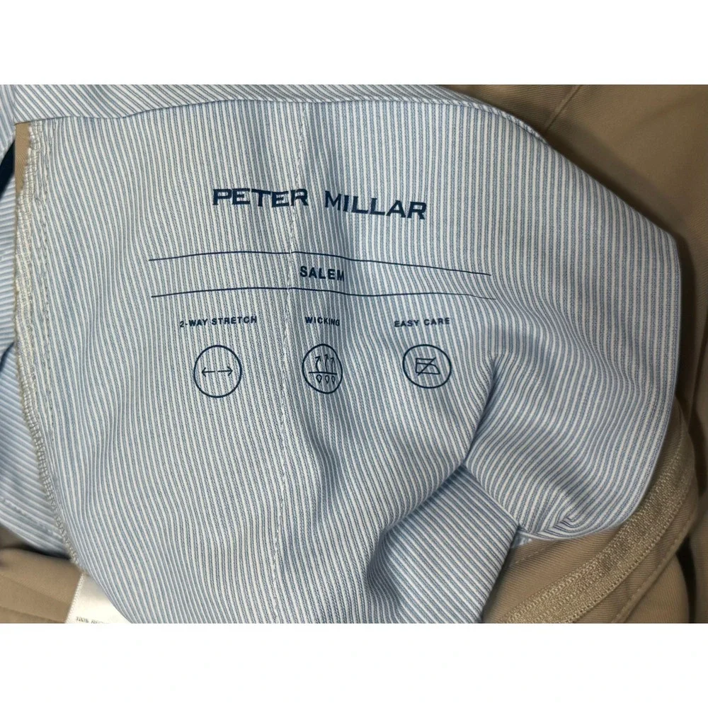 Peter Millar Salem Classic Performance Golf Shorts 124th U.S Open Khaki Sz 36